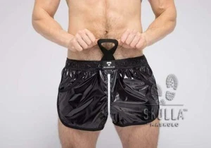 Short MASKULO Skulla Shiny Nylon Jogging Shorts Two-Sided Zipper SH077-80 21 - Picture 1 of 7