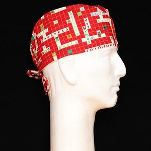 Crossword Puzzle Theme Scrub Hat - Picture 1 of 1