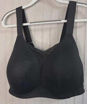 LIVI Active Womens SPORT BRA 46DD Black Molded Vent Lane Bryant Wireless NEW $78 - Image 1 of 4