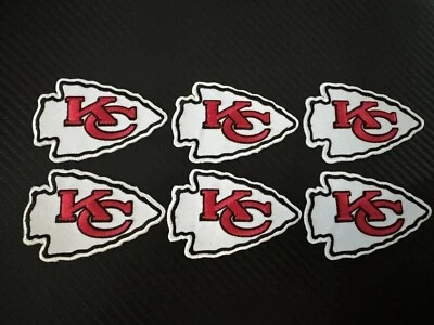 Set of 6 Kansas City Chiefs Iron on Patches - 3"x2"  - Ship Free from USA - Image 1 of 2