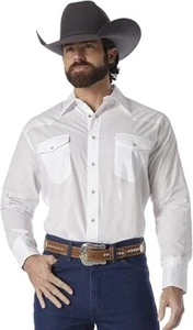 NWT Wrangler Men's Sport Western Basic Two Pocket Long Sleeve Snap Shirt XL - Picture 1 of 6