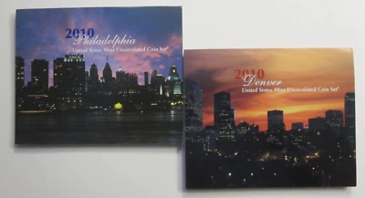 2010 US Mint Uncirculated P and D Mint Sets Original Government Packaging - Image 1 of 3