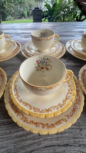 Vintage New Hall Hanley Staffordshire Porcelain Tea & Dessert Set – Pattern 1229 - Picture 1 of 13