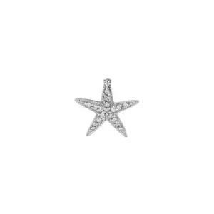 0.15 Carat Natural Diamond Starfish Necklace Pendant 14K White Gold no chain - Picture 1 of 1