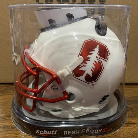 Stanford University Cardinal (Chrome Mask) NCAA Schutt Mini Helmet Desk Caddy Cover