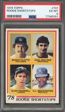 1978 Topps Rookie Shortstops Mickey Klutts Paul Molitor Alan Trammell PSA 6 #707