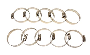 10 pcs 2-1/16" to 3" O.D. Hose Clamp Stainless Steel Worm Gear 1/2" Band Width - Picture 1 of 4