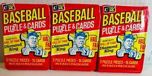 Lot of 3 1982 Donruss Baseball Unopened Wax Packs