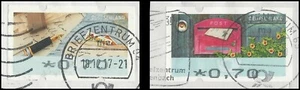 Cajero automático utensilios de escritura y buzón - 70 centavos cada uno - sellado - Mi.N. 8 + 9 - Imagen 1 de 1