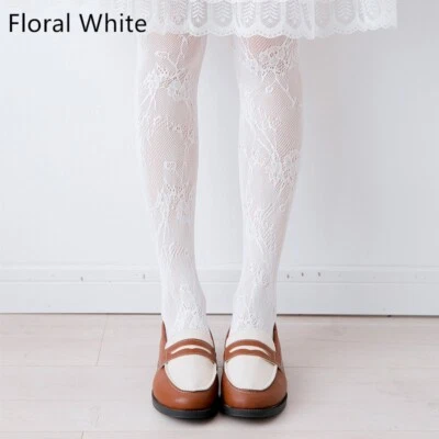 Medias de Encaje Floral Lolita Calcetines Pantimedias Princesa Medias Accesorios Foto 1 de 4