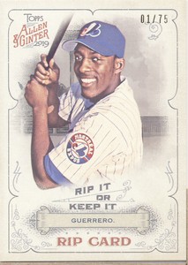 2019 Topps Allen and Ginter Rip Cards #RIP32 Vladimir Guerrero /75