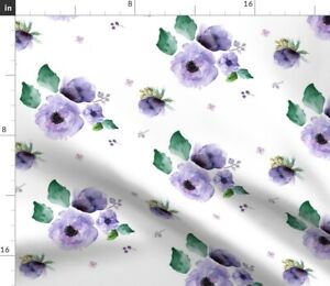 Lilac White Boho Floral Flowers Baby Girl Purple Spoonflower Fabric by the Yard