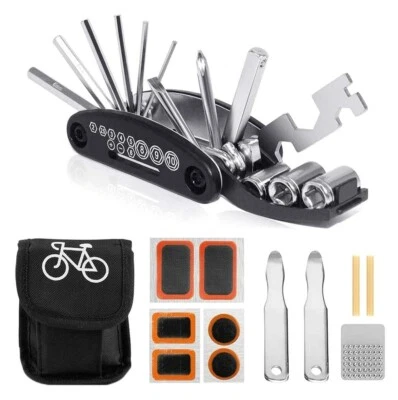 Fahrrad Multitool Set Schlauch Reparatur faltbar, Flickzeug, 13-teilig, E-Bike - Bild 1 von 4