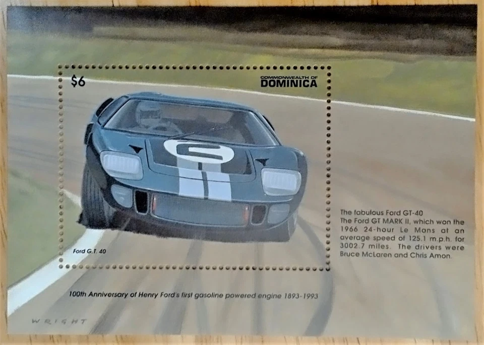 CLÁSICOS DE COLECCIÓN - Dominica 1993 - Henry Ford GT, Coches - S/S - Scott 1563 - MNH Foto 1 de 1