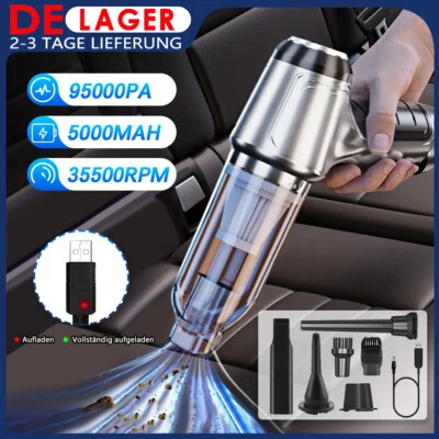 95000Pa Kabelloser Mini Handstaubsauger Auto Staubsauger Nass & Trocken Akku Neu - Bild 1 von 4