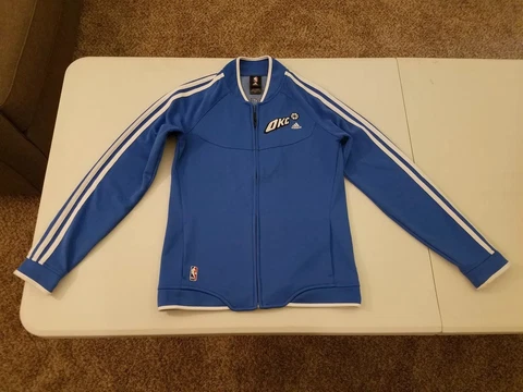 Women's Adidas Full Zip OKC Thunder Sweatshirt Size S Blue Cover