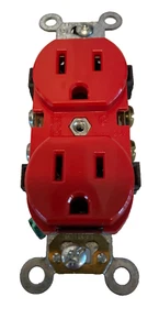 1  5242-R 15 Amp, 125 Volt, Industrial Heavy Duty Grade, Duplex Receptacle (RED) - Picture 1 of 4