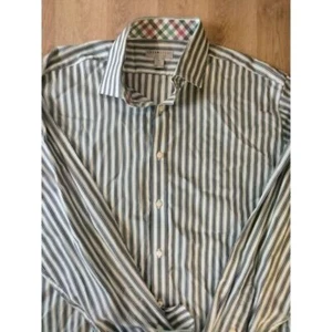 Jack Stone By Thomas Dean Purple and Green Stripes Button Down Shirt Size XL - Picture 1 of 7