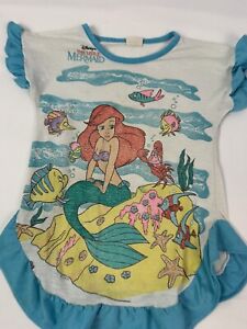 Vintage Disney Shirt Little Mermaid Girls M 10-12 Pajama Top USA 80s 90s