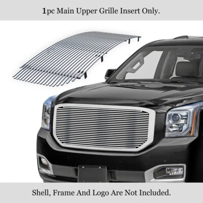 Se adapta a GMC Yukon/Denali 2015-2020 superior principal acero inoxidable cromo parrilla inserto Foto 1 de 4