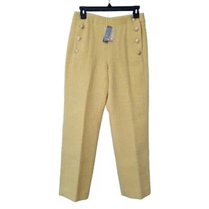 J. Crew Juniper Tweed Tapered Pant Size 2 Honeycomb Yellow Wool Blend NWT BW535 - Picture 1 of 6