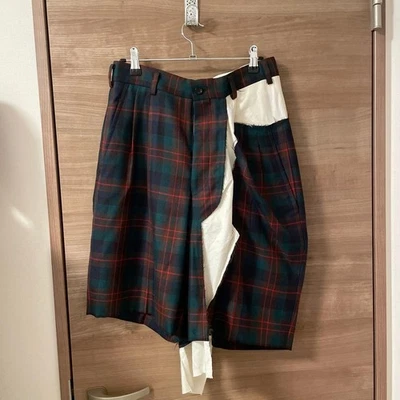 Pantalones Cortos Comme des Garçons a Cuadros S Verde Oscuro Rojo Blanco Poliéster Foto 1 de 3