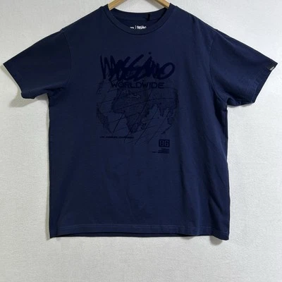 Camisa Mossimo De Colección Para Hombres XL Azul Manga Corta Patinador Tejida Texturizada Deletreado Foto 1 de 4