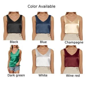 Women Silk Vest Women Streetwear Sleeveless Streetwear Advanced Autumn - Picture 1 of 16