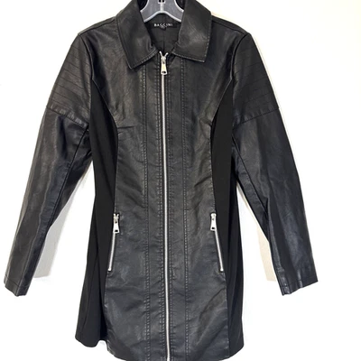 Chaqueta Baccini Negra Cremallera Completa Con Bolsillos Tejida Lados Motociclista Para Mujer Talla M Foto 1 de 4