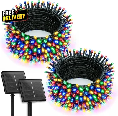 2 Pack Solar Christmas String Lights 144Ft 400 LED Twinkle Fairy Outdoor Decor… - Image 1 of 4