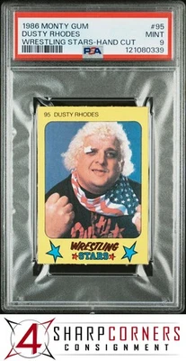 Monty Gum Wrestling Stars 1986 corte a mano #95 Dusty Rhodes Hof PSA 9 Foto 1 de 2