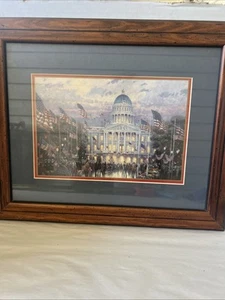 Thomas Kinkade Flaggen über der Hauptstadt mattiert Sammlerdruck mit Echtheitszertifikat 17 x 14 Zoll - Bild 1 von 12