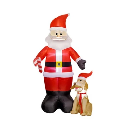 Inflatable Santa Claus with Dog, 240cm Tall, Christmas Decoration for the - Image 1 of 4