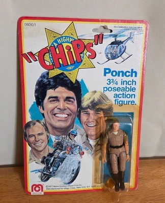 Nueva figura de acción posable Mego Chips Ponch 3-3/4" 1977 sin usar, en caja sellada Erik Estrada Foto 1 de 4