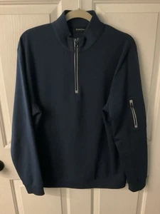 BUGATCHI 1/4 Zip L/Arm mit Reißverschluss dunkelblau Pullover Sweatshirt Herren Gr. M - Bild 1 von 7