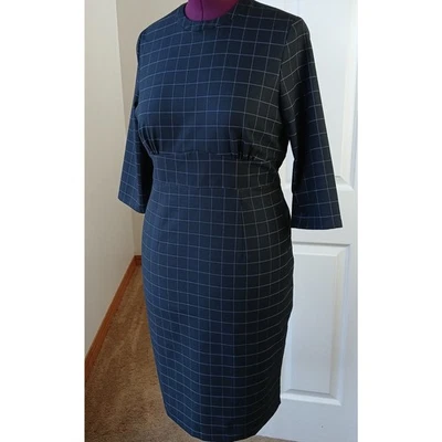 Van Heusen Black Checks Midi Pencil Sheath Dress XXL professional office - Image 1 of 4