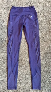 Gymshark Sleek Sculpture Mesh Panel Pocket Leggings Purple Size XS Yoga  - Picture 1 of 8