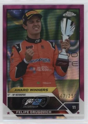 2023 Chrome Formula 1 Award Winners Fuchsia Lava Refractor /250 Felipe Drugovich - Image 1 of 2