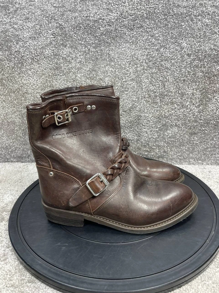 Botas Golden Goose para mujer talla 39 EU 8.5 US cuero marrón correa al tobillo motociclista Foto 1 de 4