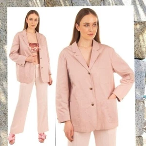 Light Pink Cotton Italian Cotton Cocktail Blazer M Atelier Archivio NWT $819 - Picture 1 of 11