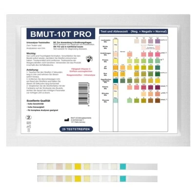 25x Urinstreifen mit 10 Indikatoren Gesundheitstest Urinanalysestreifen Ketose - Bild 1 von 4