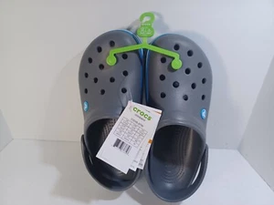 Crocs Crocband Clogs 11016-07W Grey White & Blue Men's 7 US Women's 9 US - Picture 1 of 9