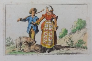Uomo, e donna del paese di Lecce, Provincia dell’Aquila Abruzzo Ultra.  1816 - Imagen 1 de 1