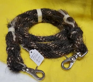 Mähne Pferdehaar Seilzügel 8 Fuß 5/8 Zoll Durchmesser, Muster W-1 mit Druckknöpfen - Bild 1 von 1