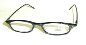 Vintage 90's Small Rectangle Half Frame Reading Glasses +1.75 (S.Black) - Picture 1 of 4