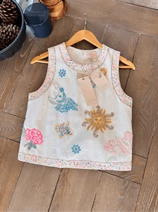 NWT Ciebon Stacy Celestial Beading Tank Top Size Small - Picture 1 of 12