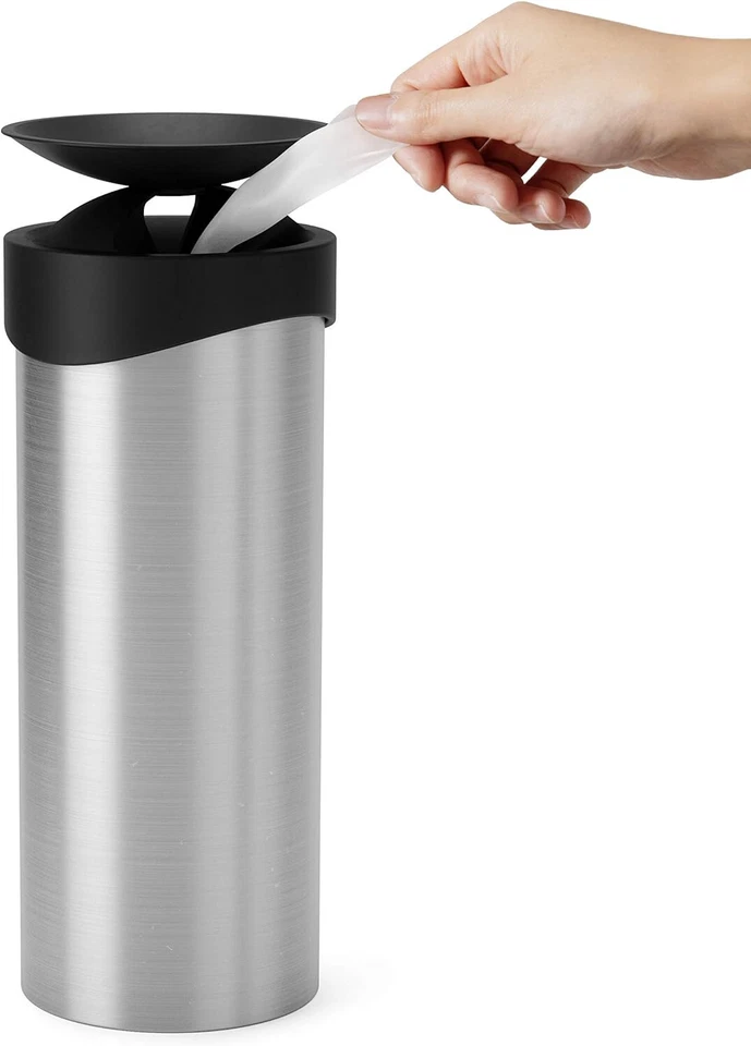 Suporte de papel úmido Umbra Swiper 10x25x10cm aço inoxidável preto/níquel - Imagem 1 de 4