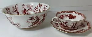 Coalport Bone China Indian Tree Coral Tea Bowl and Saucer Set - Picture 1 of 17