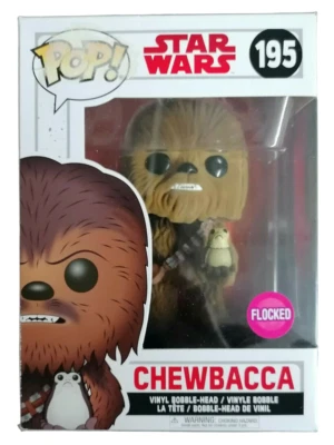 Funko Pop ! Star Wars Chewbacca with Porg Flocked Originale funkopop Exclusive - Immagine 1 di 4
