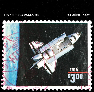 US 1996 SC 2544b $3.00 CHALLENGER SPACE SHUTTLE UNG HANDSTAMPED CANCEL F/VF #2 - Image 1 of 2